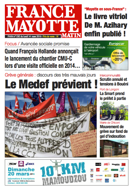 France Mayotte Lundi 14 mars 2016