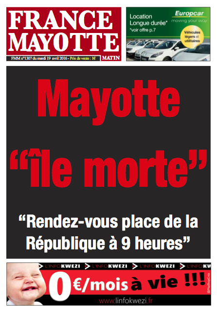 France Mayotte Mardi 19 avril 2016