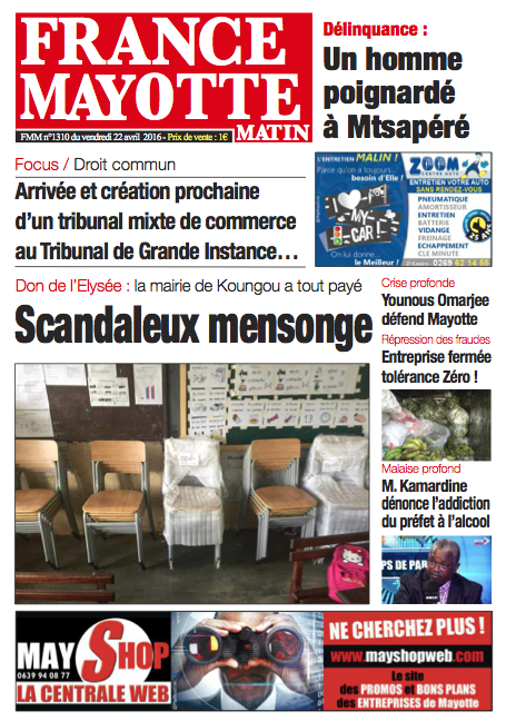 France Mayotte Vendredi 22 avril 2016