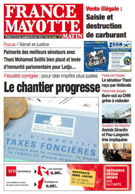 France Mayotte Vendredi 29 avril 2016