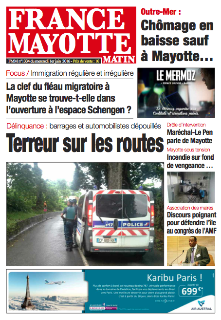 France Mayotte Mercredi 1er juin 2016