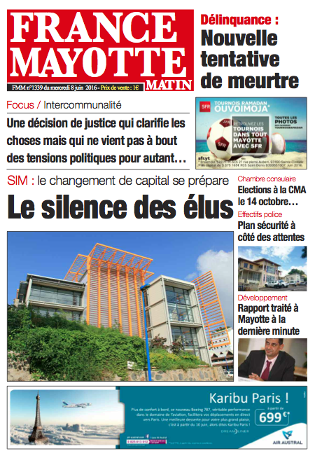 France Mayotte Mercredi 8 juin 2016