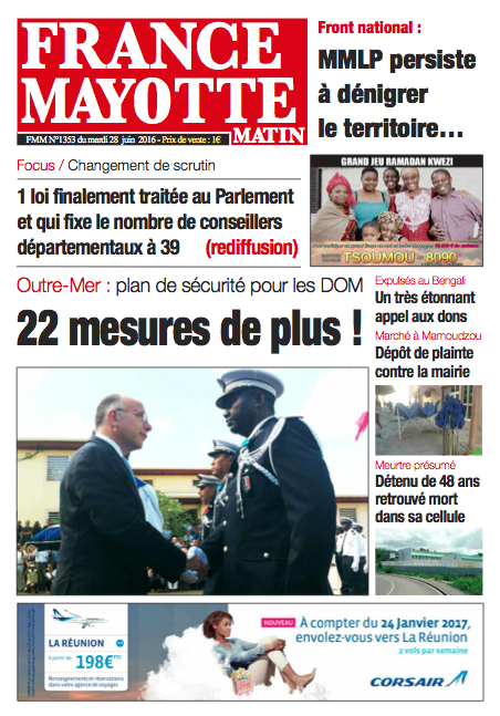 France Mayotte Mardi 28 juin 2016