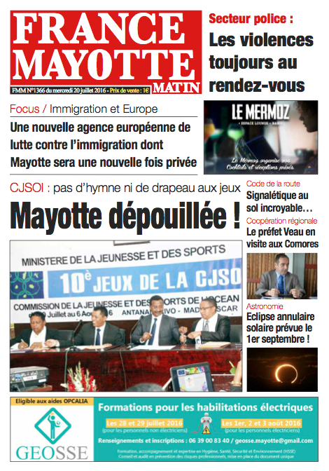France Mayotte Mercredi 20 juillet 2016