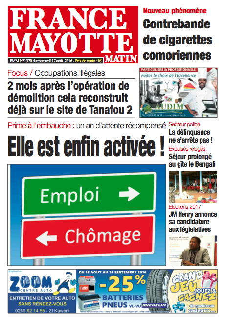 France Mayotte Mercredi 17 août 2016