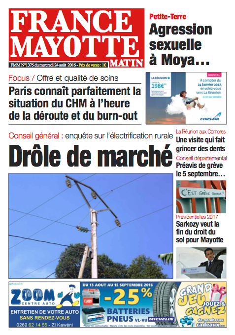France Mayotte Mercredi 24 août 2016