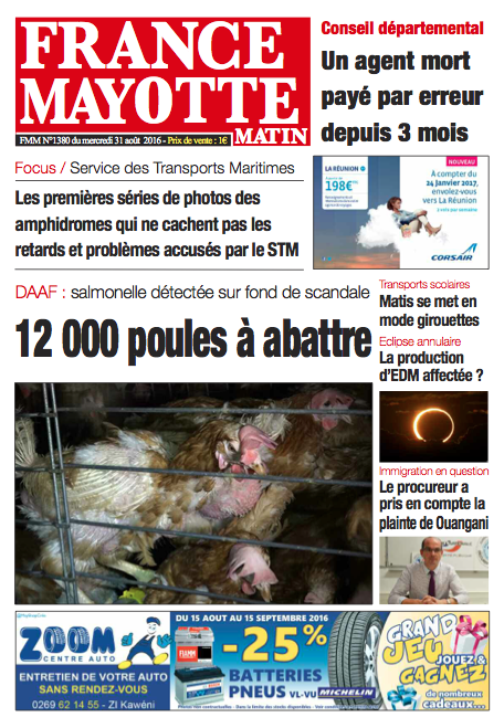 France Mayotte Mercredi 31 août 2016