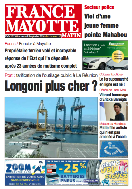 France Mayotte Mercredi 7 septembre 2016
