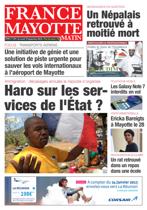 France Mayotte Lundi 19 septembre 2016