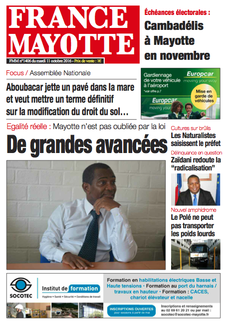 France Mayotte Mardi 11 octobre 2016