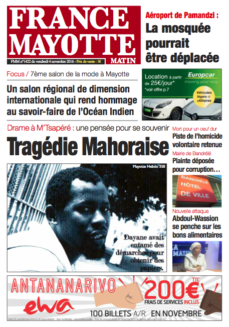 France Mayotte Vendredi 4 novembre 2016