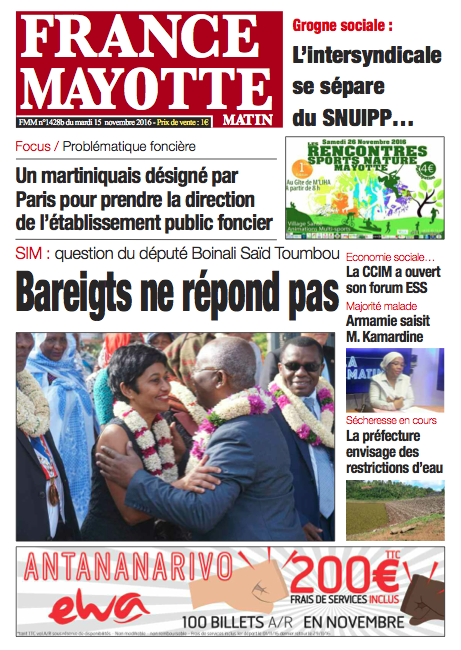 France Mayotte Mardi 15 novembre 2016