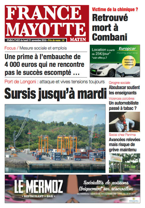 France Mayotte Lundi 21 novembre 2016