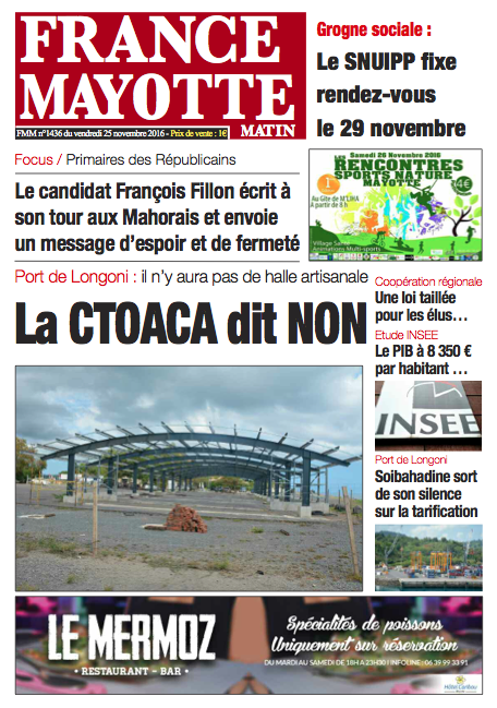 France Mayotte Vendredi 25 novembre 2016