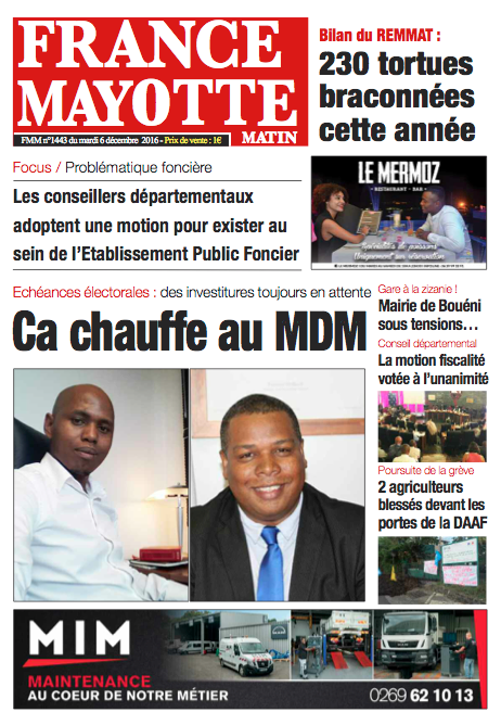 France Mayotte Mardi 6 décembre 2016