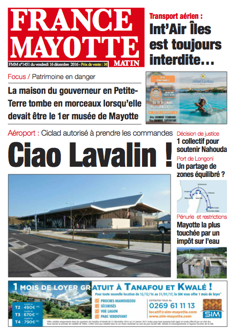 France Mayotte Vendredi 16 décembre 2016