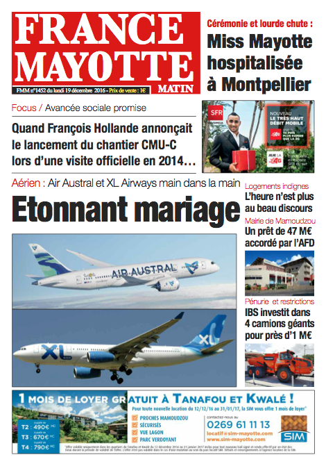 France Mayotte Lundi 19 décembre 2016
