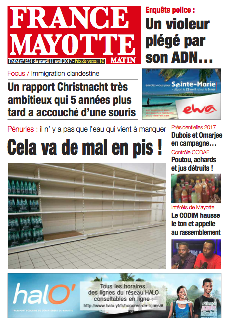 France Mayotte Mardi 11 avril 2017