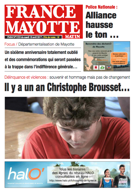France Mayotte Mardi 18 avril 2017