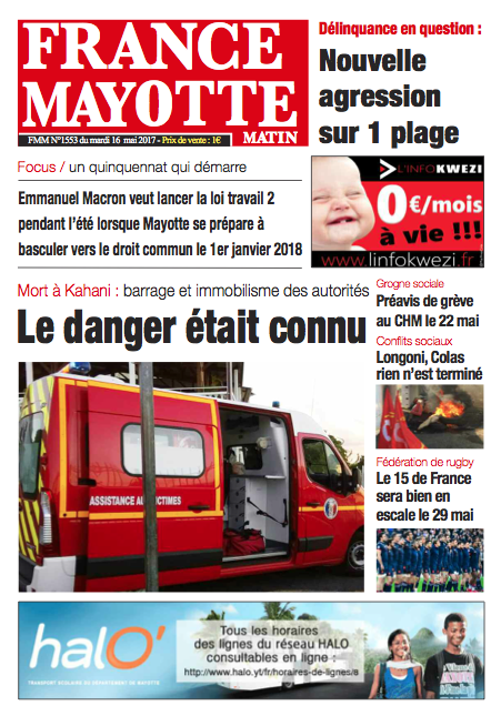 France Mayotte Mardi 16 mai 2017