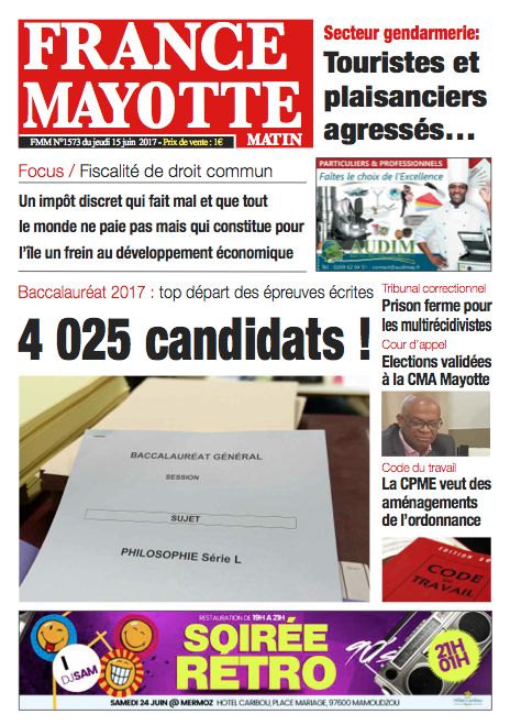France Mayotte Jeudi 15 juin 2017