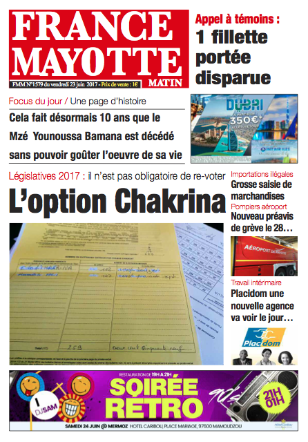 France Mayotte Vendredi 23 juin 2017