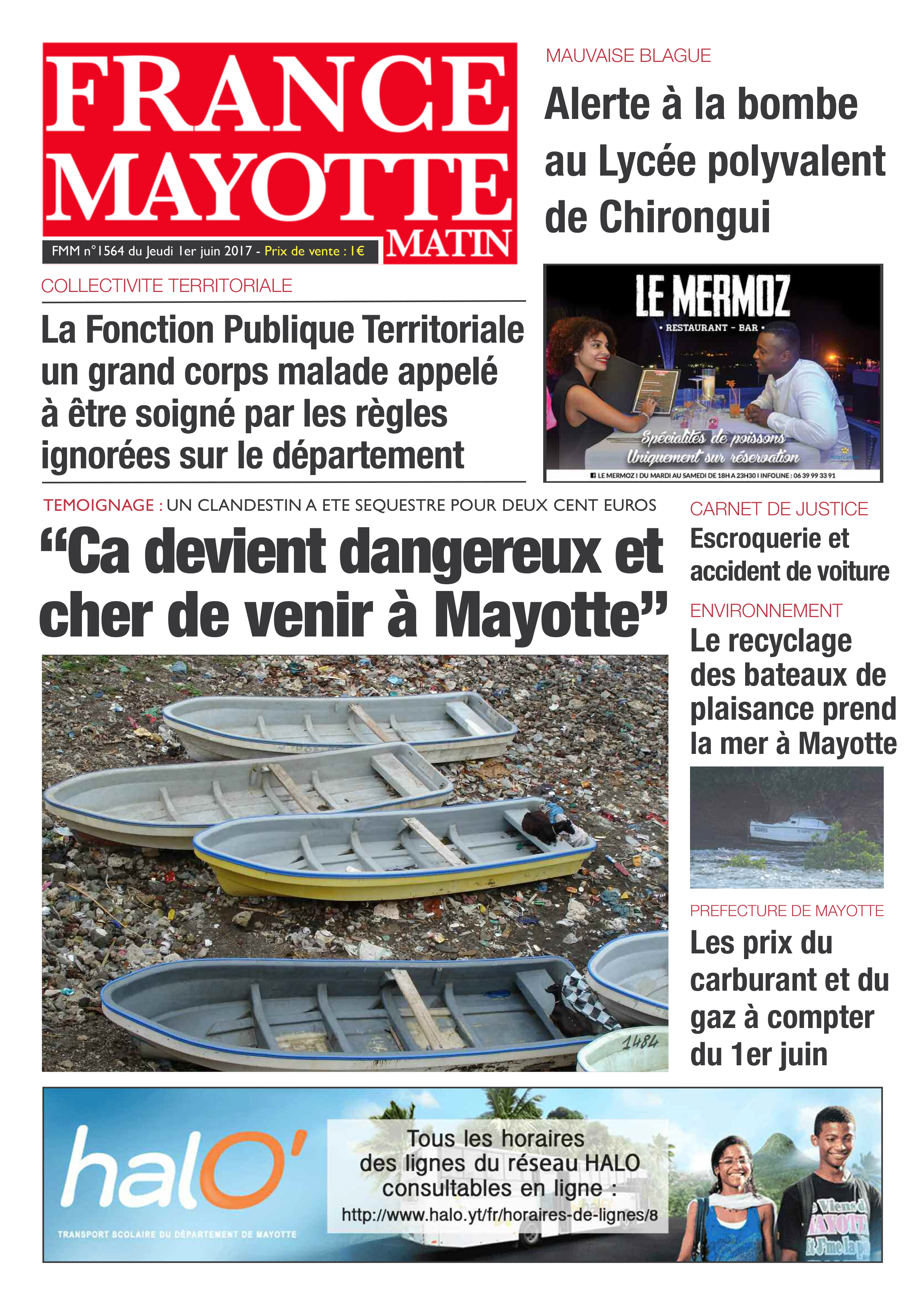 France Mayotte Jeudi 1er juin 2017