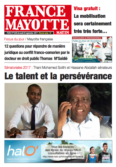 France Mayotte Lundi 25 septembre 2017