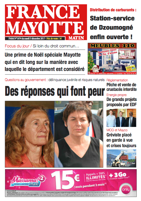 France Mayotte Mardi 5 décembre 2017