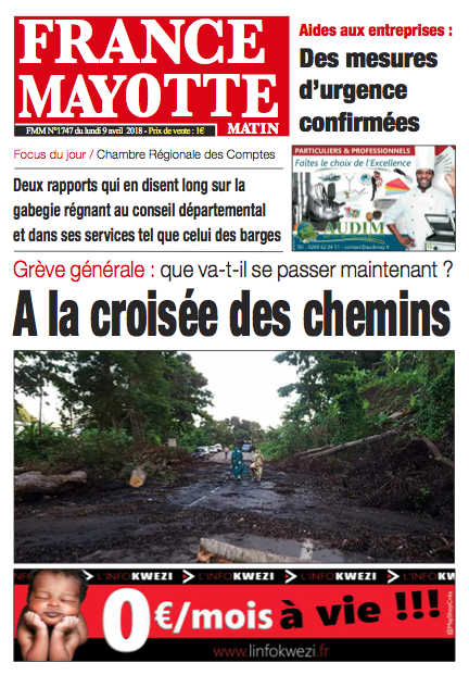France Mayotte Lundi 9 avril 2018