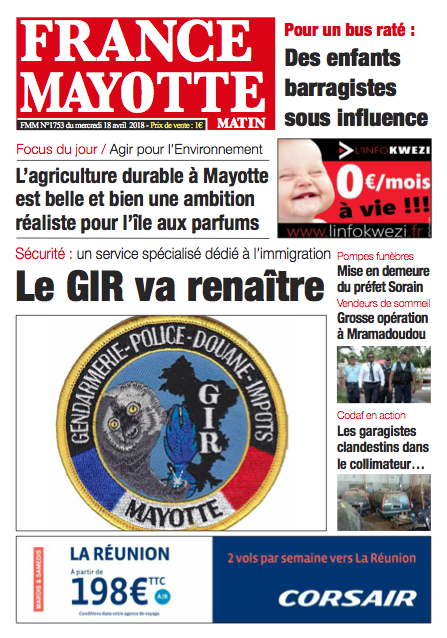 France Mayotte Mercredi 18 avril 2018