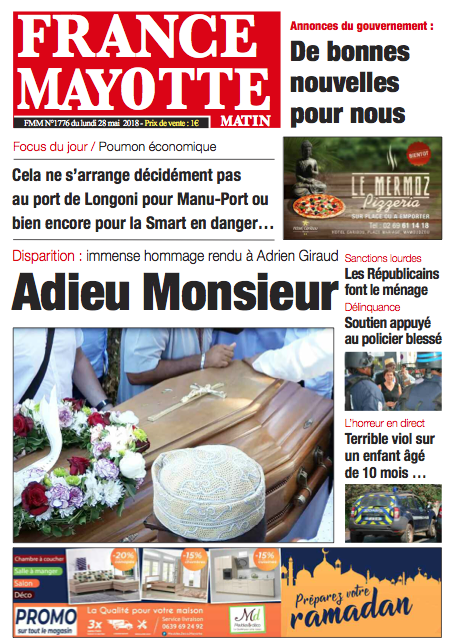 France Mayotte Lundi 28 mai 2018