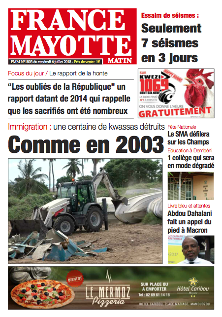 France Mayotte Vendredi 6 juillet 2018