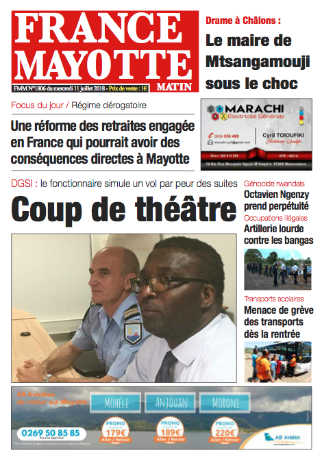 France Mayotte Mercredi 11 juillet 2018