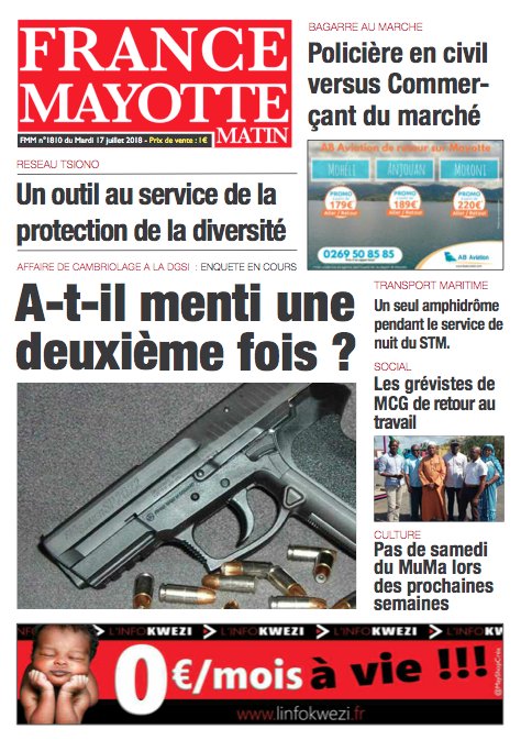 France Mayotte Mardi 17 juillet 2018