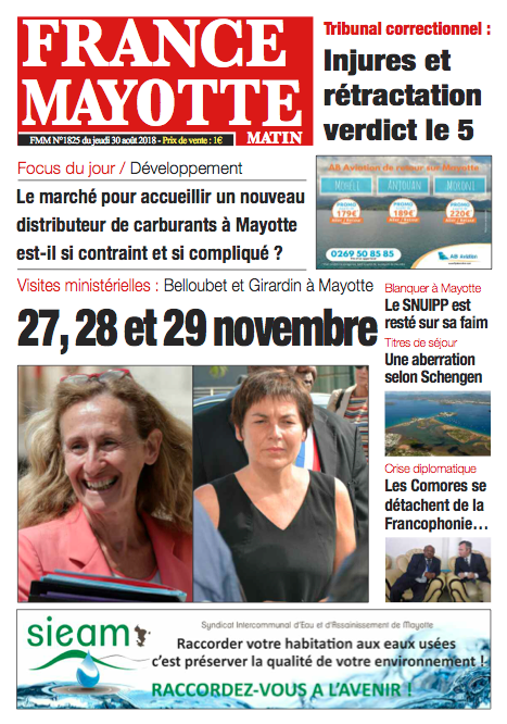France Mayotte Jeudi 30 août 2018