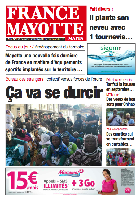 France Mayotte Lundi 3 septembre 2018