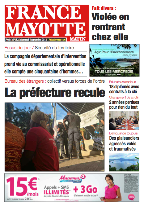 France Mayotte Mardi 4 septembre 2018