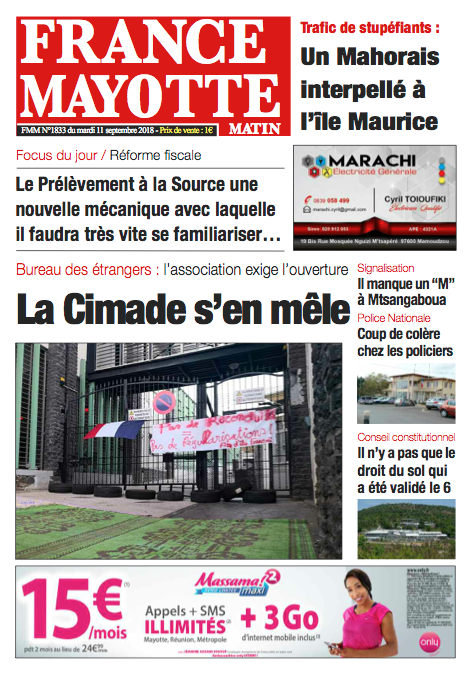 France Mayotte Mardi 11 septembre 2018