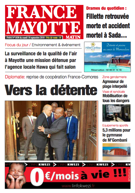 France Mayotte Mardi 18 septembre 2018