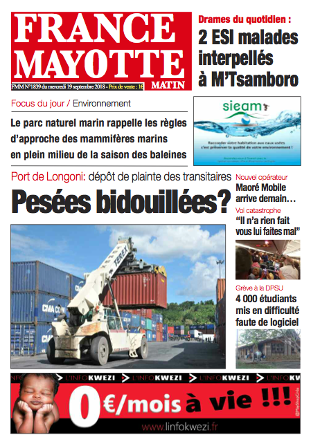 France Mayotte Mercredi 19 septembre 2018