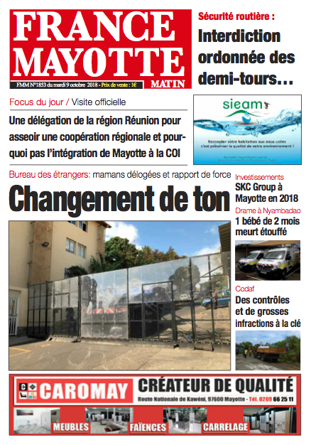 France Mayotte Mardi 9 octobre 2018