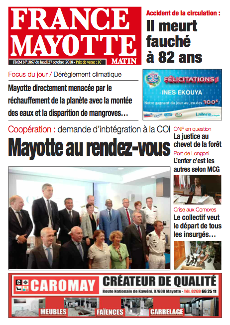 France Mayotte Lundi 29 octobre 2018