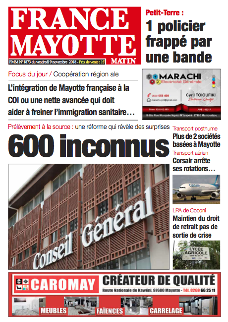 France Mayotte Vendredi 9 novembre 2018