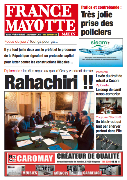 France Mayotte Lundi 12 novembre 2018