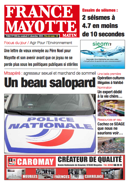 France Mayotte Vendredi 21 décembre 2018