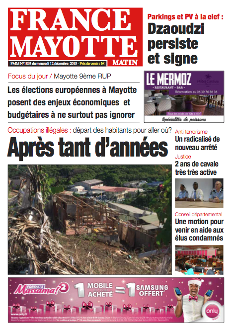 France Mayotte Mercredi 12 décembre 2018