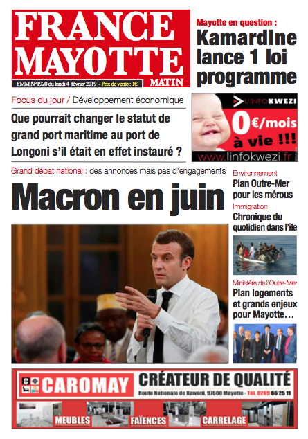 France Mayotte Lundi 4 février 2019