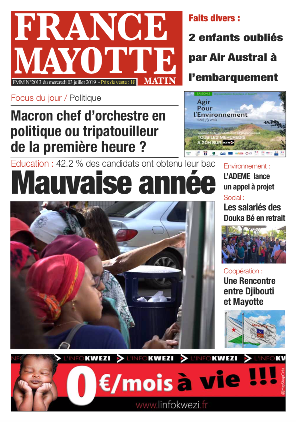 France Mayotte Mercredi 3 juillet 2019