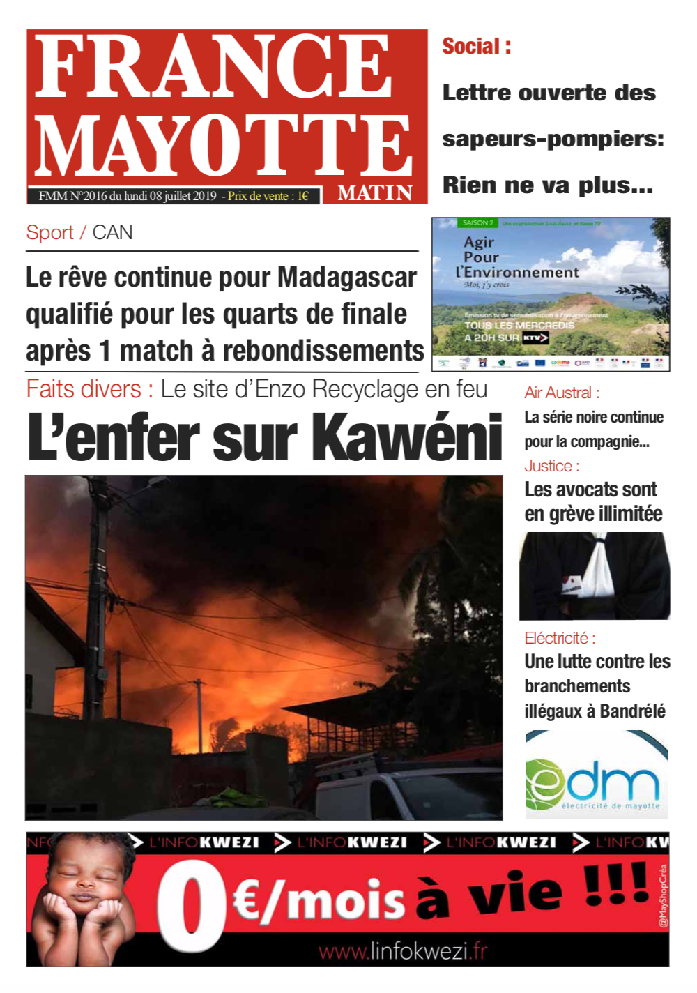 France Mayotte Lundi 8 juillet 2019